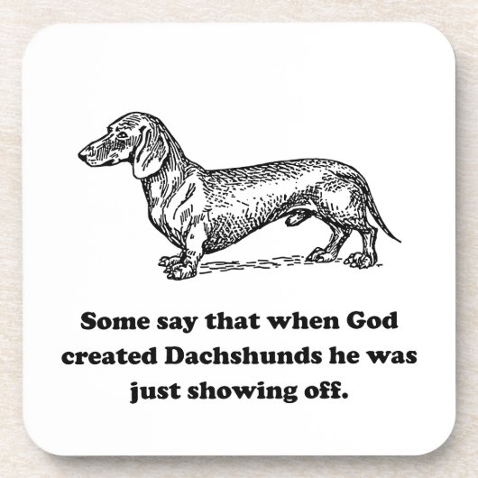 Toen God Dachshunds Creëer Onderzetter (Voorkant)
