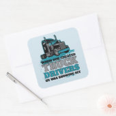Toen God de vrachtwagenchauffeurs Creëer Vierkante Sticker (Envelop)