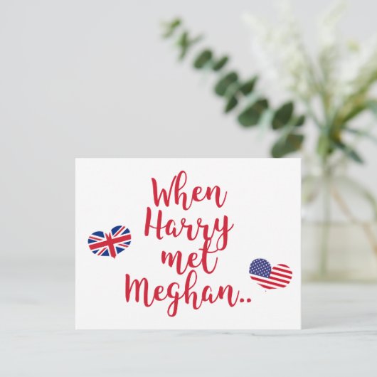 Toen Harry Meghan ontmoette | Fun Royal Wedding Briefkaart (Staand voorkant)