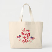 Toen Harry Meghan ontmoette | Fun Royal Wedding Grote Tote Bag (Voorkant)