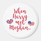 Toen Harry Meghan ontmoette | Fun Royal Wedding Magneet (Voorkant)