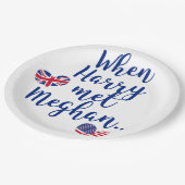 Toen Harry Meghan ontmoette | Fun Royal Wedding Papieren Bordje (Gekanteld)