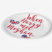 Toen Harry Meghan ontmoette | Fun Royal Wedding Papieren Bordje (Gekanteld)