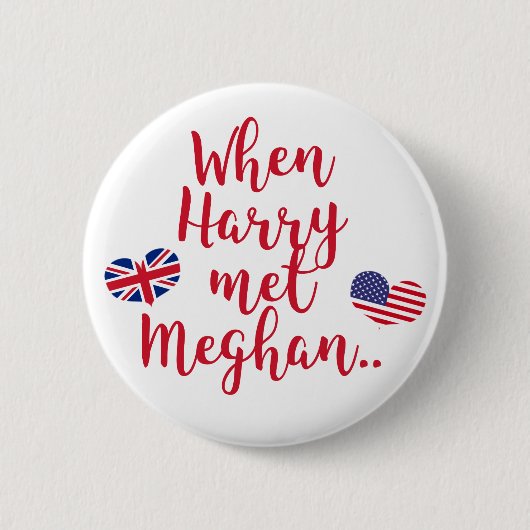 Toen Harry Meghan ontmoette | Fun Royal Wedding Ronde Button 5,7 Cm (Voorkant)