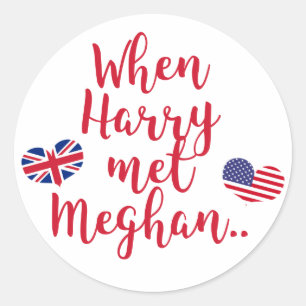 Toen Harry Meghan ontmoette   Fun Royal Wedding Ronde Sticker