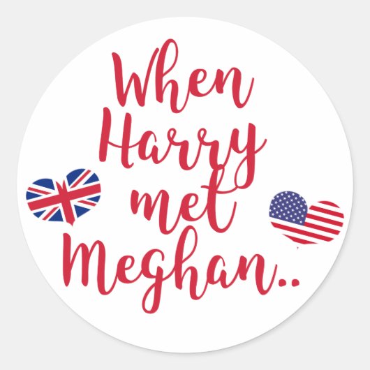 Toen Harry Meghan ontmoette | Fun Royal Wedding Ronde Sticker (Voorkant)