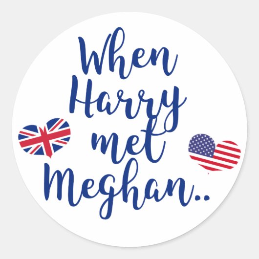 Toen Harry Meghan ontmoette | Fun Royal Wedding Ronde Sticker (Voorkant)