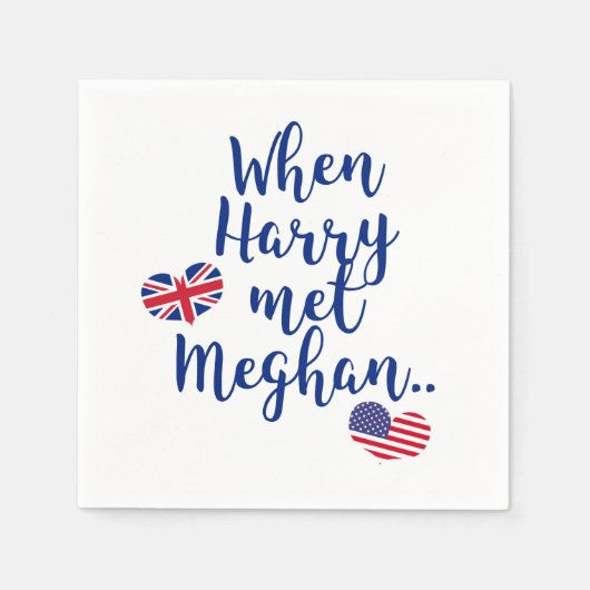Toen Harry Meghan ontmoette | Fun Royal Wedding Servetten (Voorkant)
