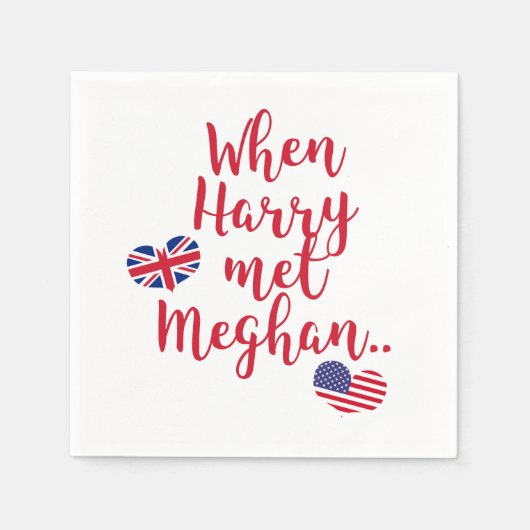 Toen Harry Meghan ontmoette | Fun Royal Wedding Servetten (Voorkant)