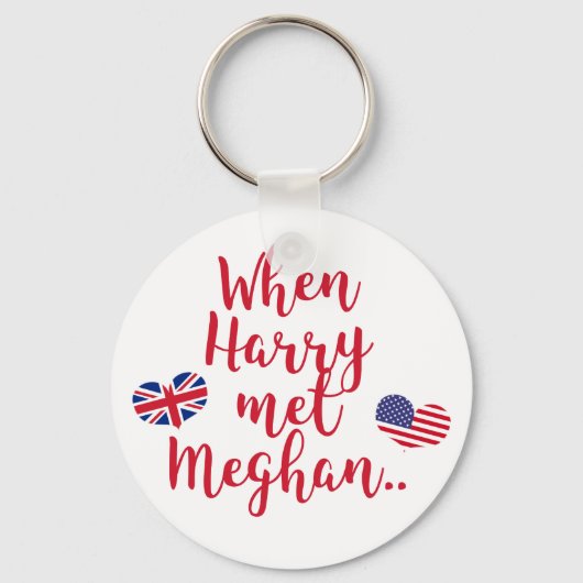 Toen Harry Meghan ontmoette | Fun Royal Wedding Sleutelhanger (Voorkant)