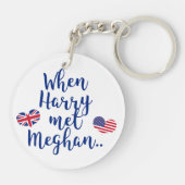 Toen Harry Meghan ontmoette | Fun Royal Wedding Sleutelhanger (Achterkant)