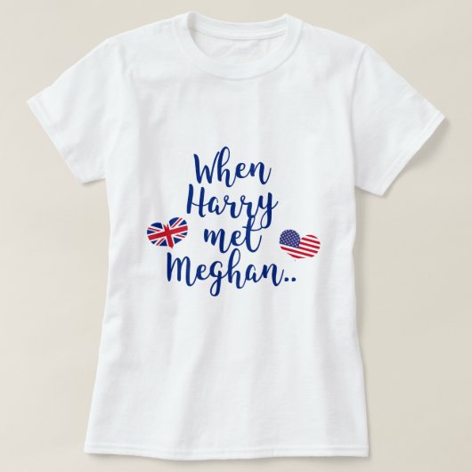 Toen Harry Meghan ontmoette | Fun Royal Wedding T-shirt (Design voorkant)