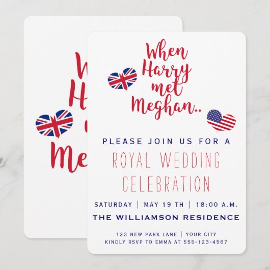 Toen Harry Meghan ontmoette | Uitnodiging voor kon (Voorkant / Achterkant)