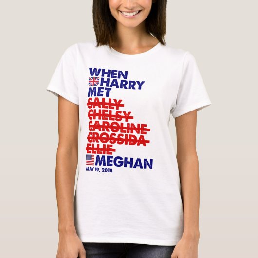 Toen Harry ontmoette Meghan Royal Wedding Quirky M T-shirt (Voorkant)