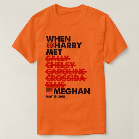 Toen Harry ontmoette Meghan Royal Wedding Quirky M T-shirt (Design voorkant)
