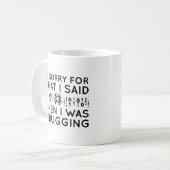 Toen ik aan het afluisteren was koffiemok (Voorkant links)