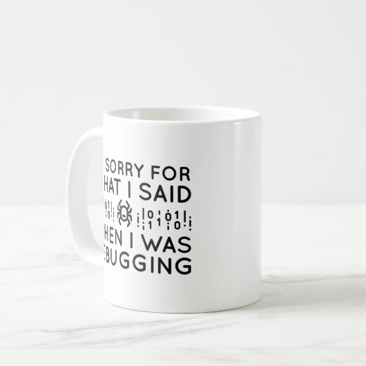 Toen ik aan het afluisteren was koffiemok (Voorkant links)