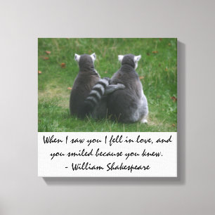 Toen ik je zag, werd ik verliefd - Lemur-liefde Canvas Afdruk