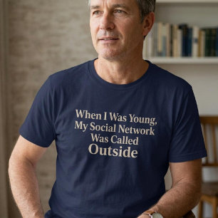 Toen ik jong was, was mijn sociale netwerk leuk t-shirt