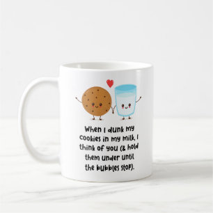 Toen ik mijn koekjes in mijn melk gooide, denk ik koffiemok