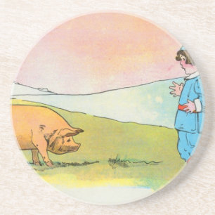 Toen ik naar Bonner ging, ontmoette ik een varken Zandsteen Onderzetter