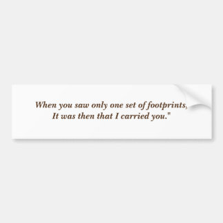 Toen je maar één set voetafdrukken zag bumpersticker