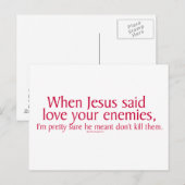Toen Jezus zei: hou van je vijanden Briefkaart (Voorkant / Achterkant)