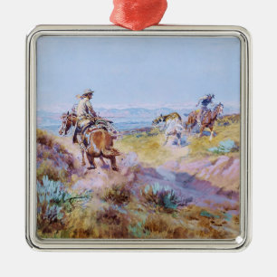 “Toen koeien wild waren” door Charles M Russell Metalen Ornament