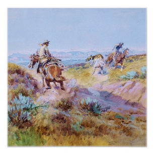 “Toen koeien wild waren” door Charles M Russell Perfect Poster