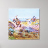 “Toen koeien wild waren” van Charles M Russell Canvas Afdruk (Voorkant)