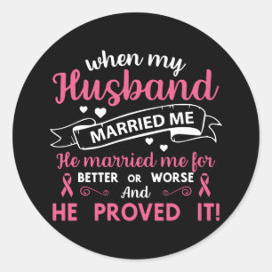toen mijn man trouwde met mijn vrouw t-shirts ronde sticker