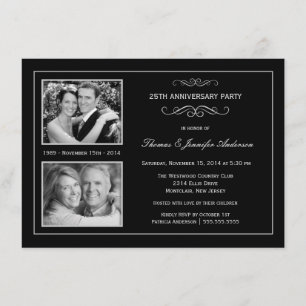 Toen & Nu 25-jarig Zilveren Jubileum met 2 foto's Kaart
