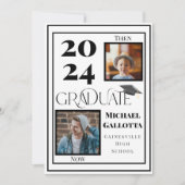 Toen & nu 2 foto Afstuderen jaar vet Afstuderen Kaart (Voorkant)