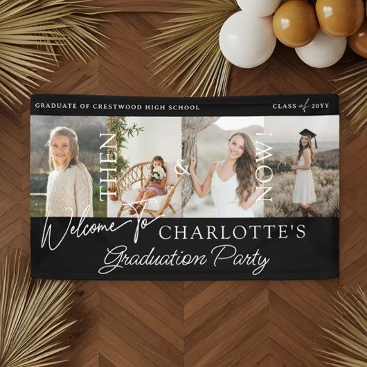 Toen & Nu Afstuderen Party Afstudeerder Foto's Wel Spandoek