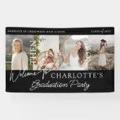 Toen & Nu Afstuderen Party Afstudeerder Foto's Wel Spandoek (Horizontaal)