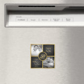 Toen & Nu Elegant Zwart en Goud 50e Bruiloft Magneet (Insitu (Vaatwasser))