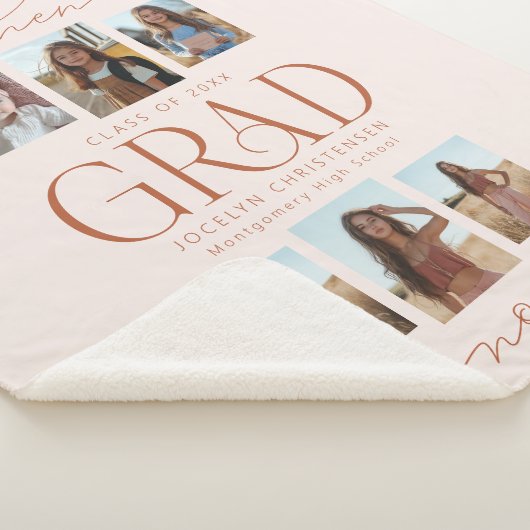 Toen & Nu Fotocollage Afstuderen Keepsake Gift Sherpa Deken (3/4)