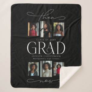 Toen & Nu Fotocollage Afstuderen Keepsake Gift Sherpa Deken