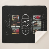 Toen & Nu Fotocollage Afstuderen Keepsake Gift Sherpa Deken (Voorkant (horizontaal))