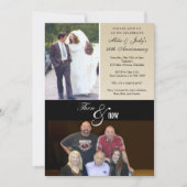 Toen & nu Foto's Bruiloft Jubileum Party Kaart (Voorkant)