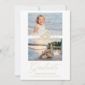 Toen & Nu Gold Lace Bloeiende Afstuderen Foto Kaart