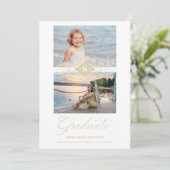 Toen & Nu Gold Lace Bloeiende Afstuderen Foto Kaart