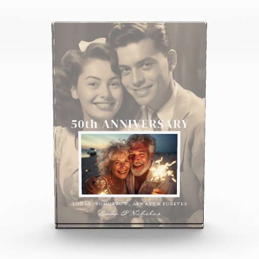 Toen & Nu Jubileum mijlpaal | Foto van het paar (Voorkant)