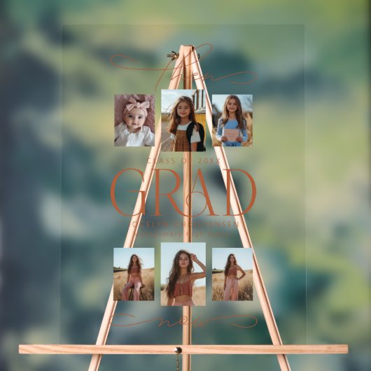 Toen & Nu Photo Collage Afstudeerder Afstuderen We Acryl Bord (Neutraal)