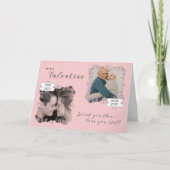 Toen & Nu Valentijnskoppel Aangepaste Foto/Datum Kaart (Voorkant)