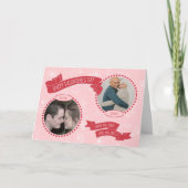 Toen & Nu Valentijnskoppel Doodles Foto/Datum Kaart (Voorkant)