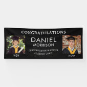 Toen & Nu Zwart Wit Foto Afstuderen Afstudeerder Spandoek (Horizontaal)