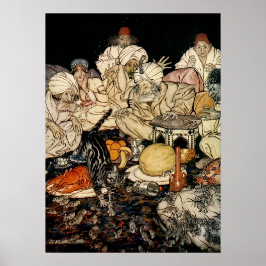 Toen Puss de ratten en muizen zag Poster (Voorkant)