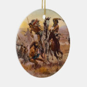 Toen Sioux en Blackfoot door Charles M. Russell we Keramisch Ornament (Rechts)
