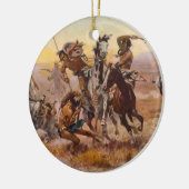 Toen Sioux en Blackfoot door Charles M. Russell we Keramisch Ornament (Links)